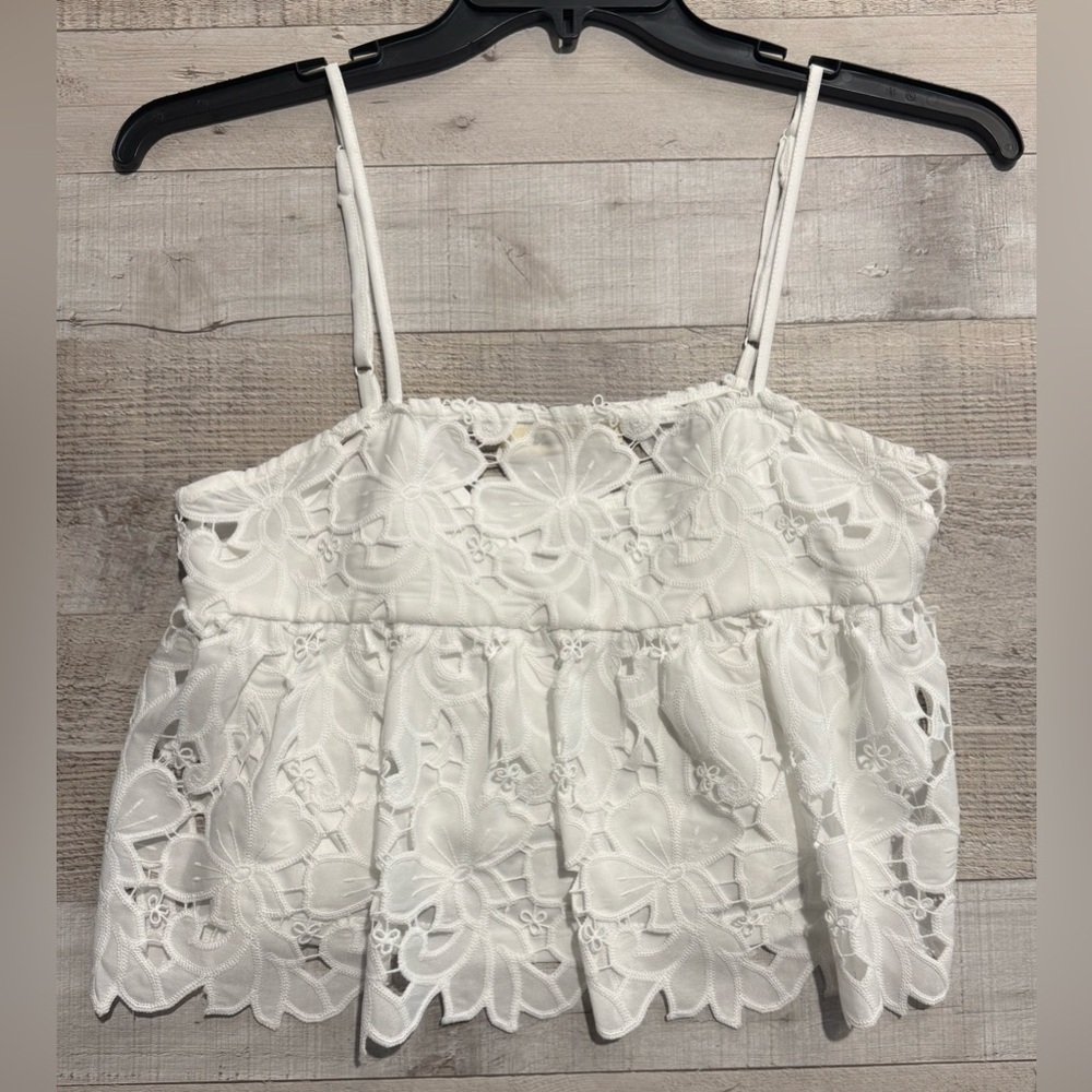 White Lace Peplum Camisole Top -women